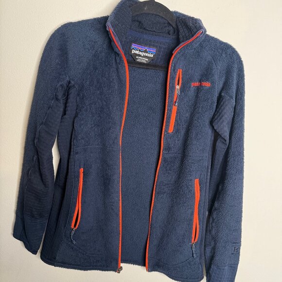 Patagonia Men's XS Blue Orange Vintage Reclaimed Fleece Zip Up Jacket Wool Cozy - Picture 2 of 4